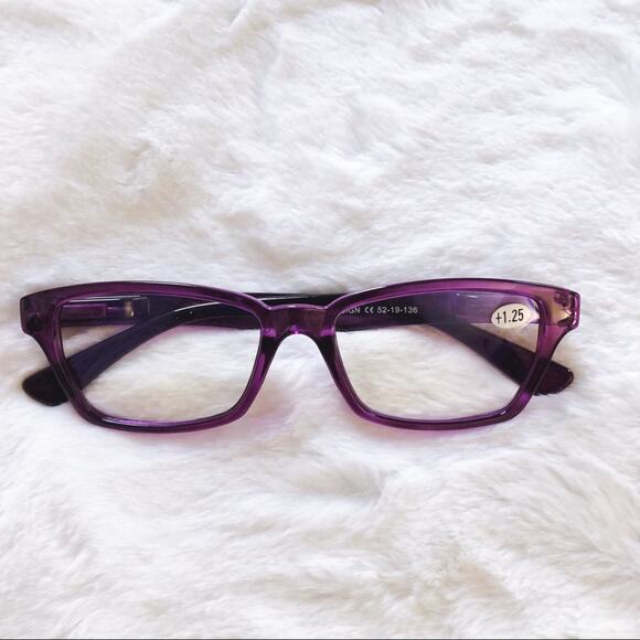 Ashley Purple Pattern Reader Blue Light Glasses - Picture 1 of 11